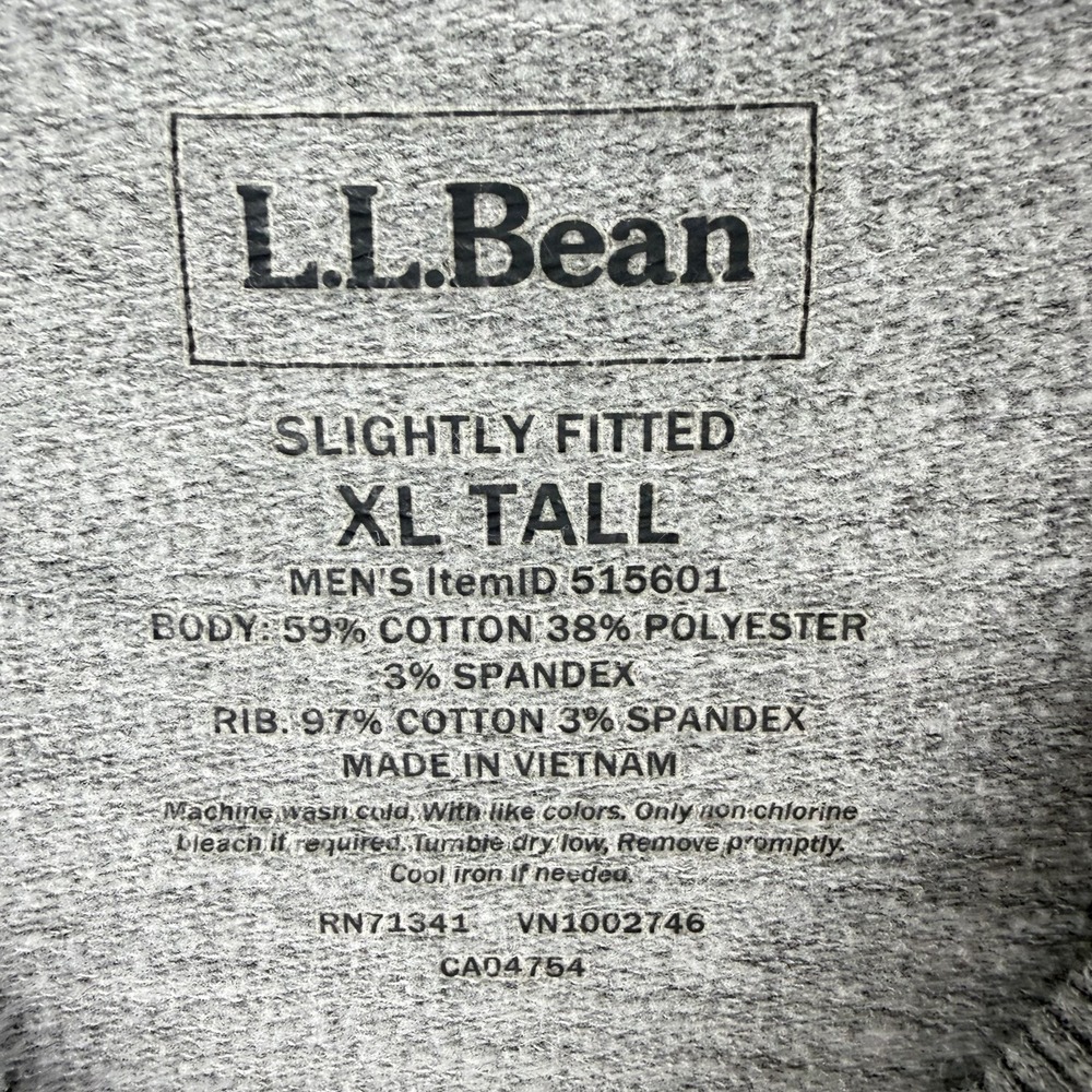 L.L. Bean Mens XL Tall Long Sleeve Pull Over Gray‎ Graphic Crew Neck Sweatshirt - Picture 2 of 9